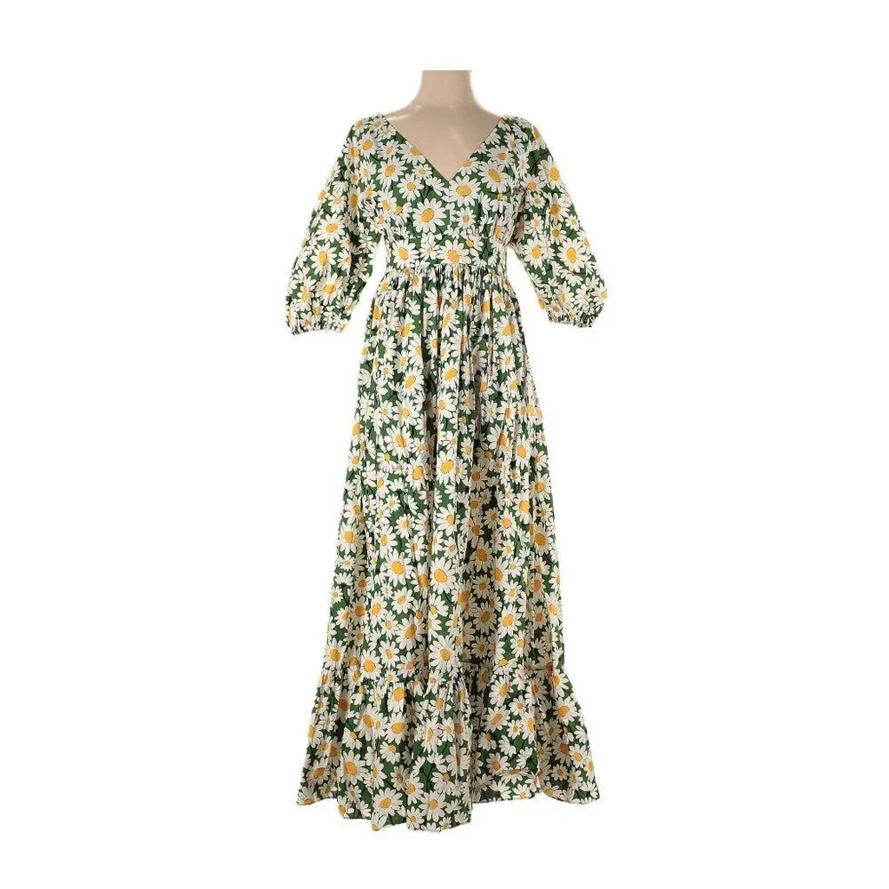 NWT Kate Spade New York Bodega Midi in Courtyard Daisy Floral Cotton Dress 2